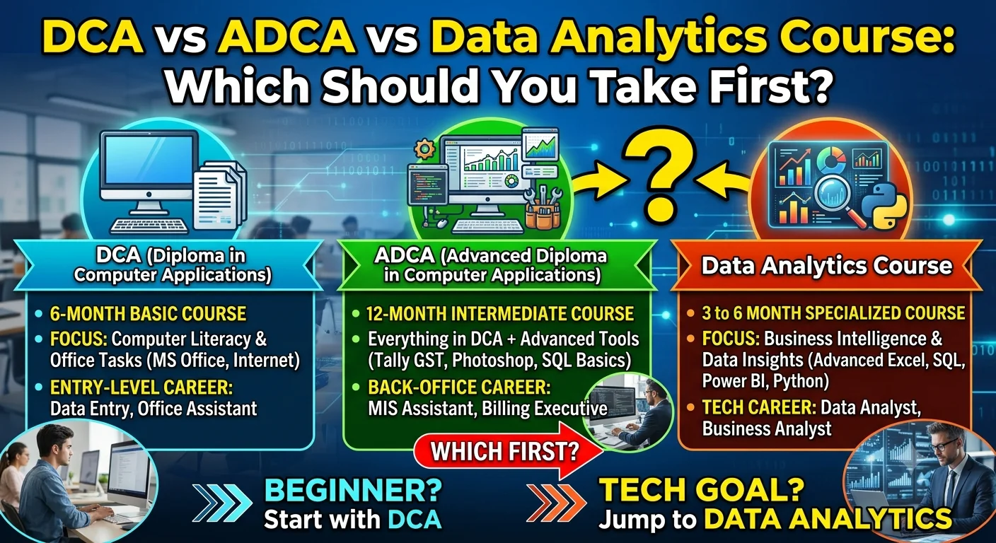DCA vs ADCA vs Data Analytics Course: Which Should You Take First?