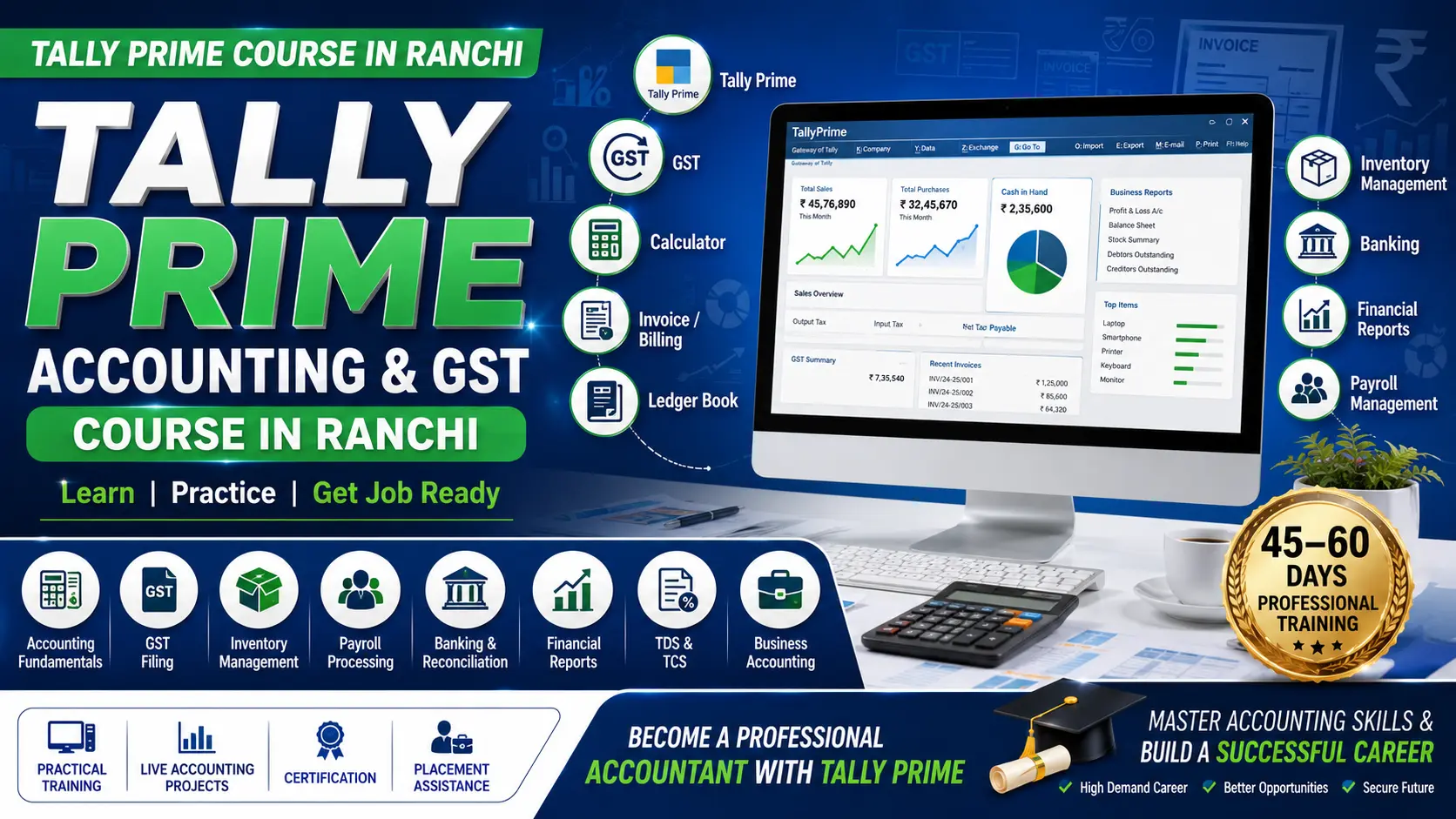 Tally Prime Course in Ranchi | Learn Accounting, GST &amp; Payroll Training | EEPL Classroom