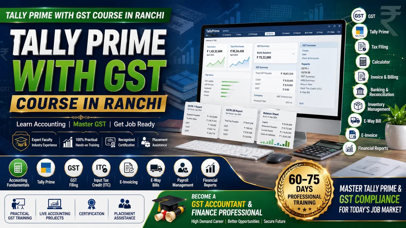 Tally Prime with GST Course in Ranchi | Master Accounting, GST Filing &amp;amp;amp;amp; Compliance at EEPL Classroom