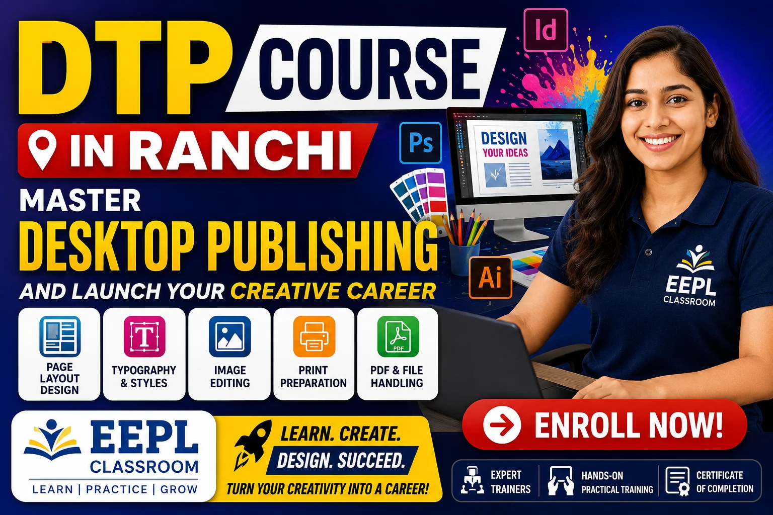 DTP Course in Ranchi | Master Desktop Publishing and Launch Your Creative Career